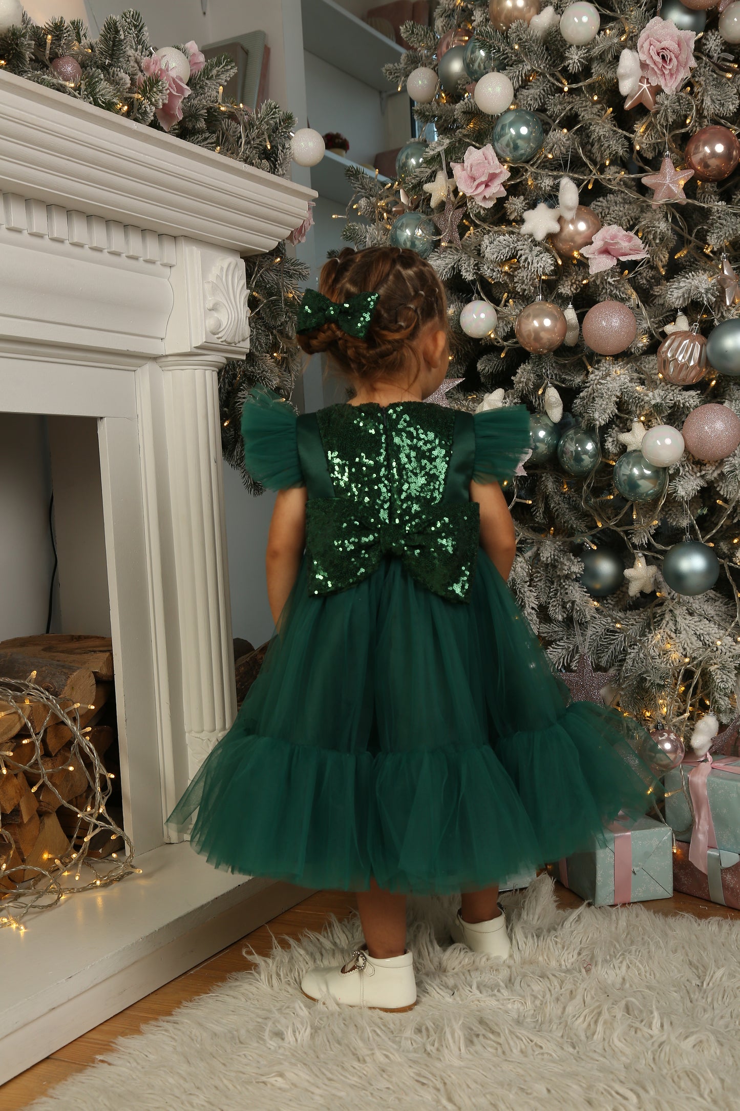 Green Christmas Dress for Girls