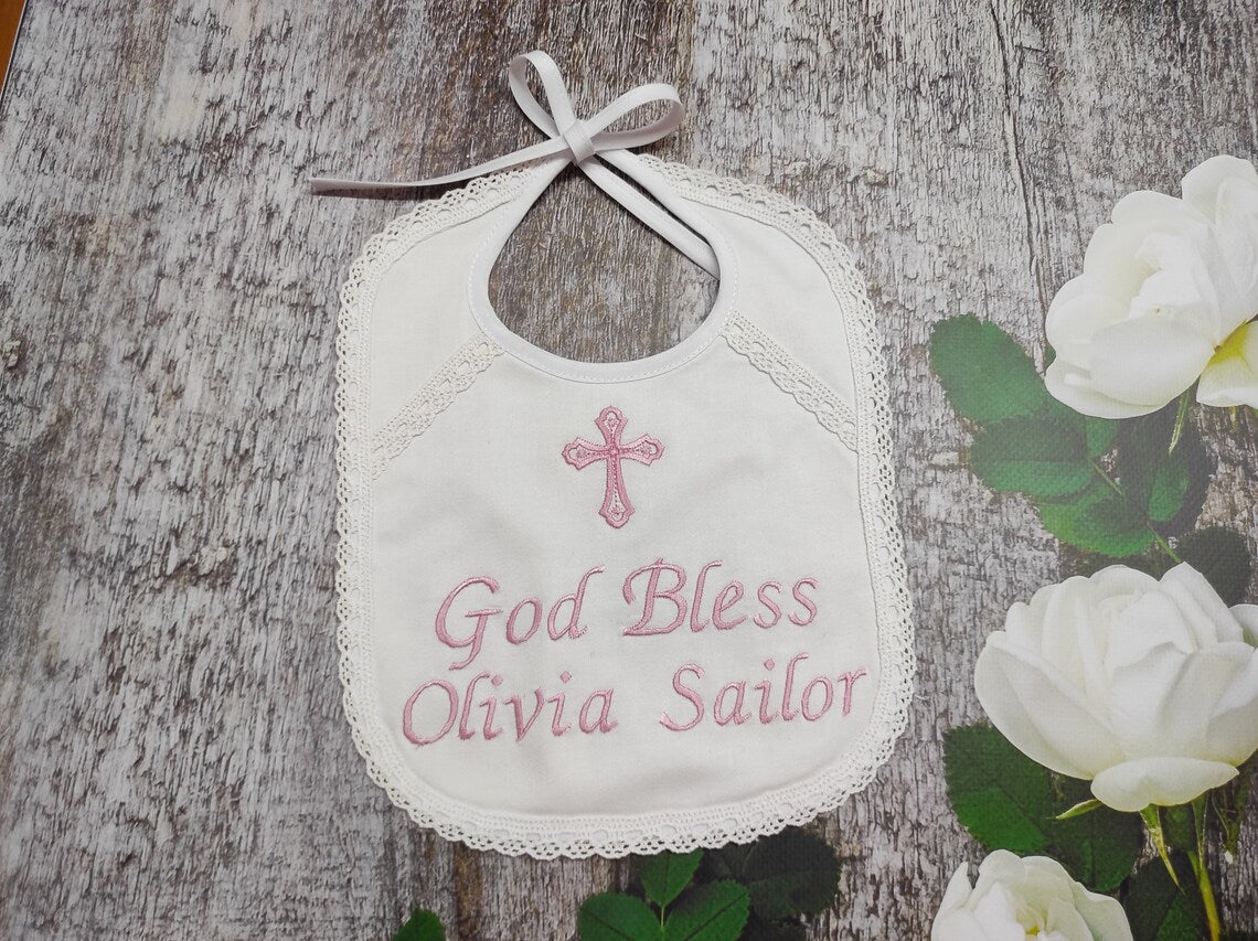 Baby boy christening bib