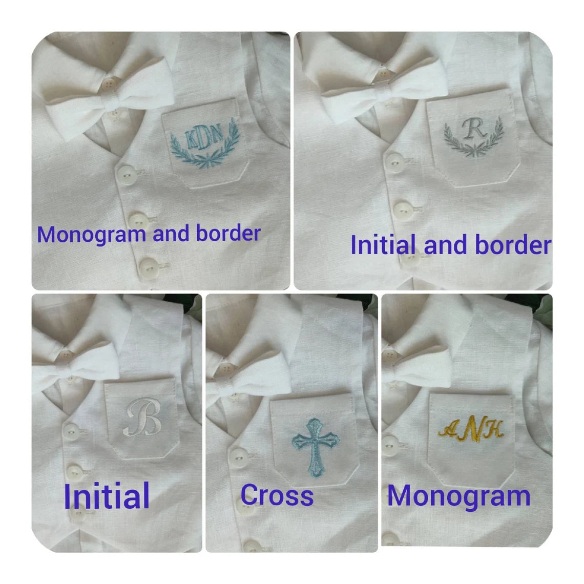 Linen baby boy baptism outfit