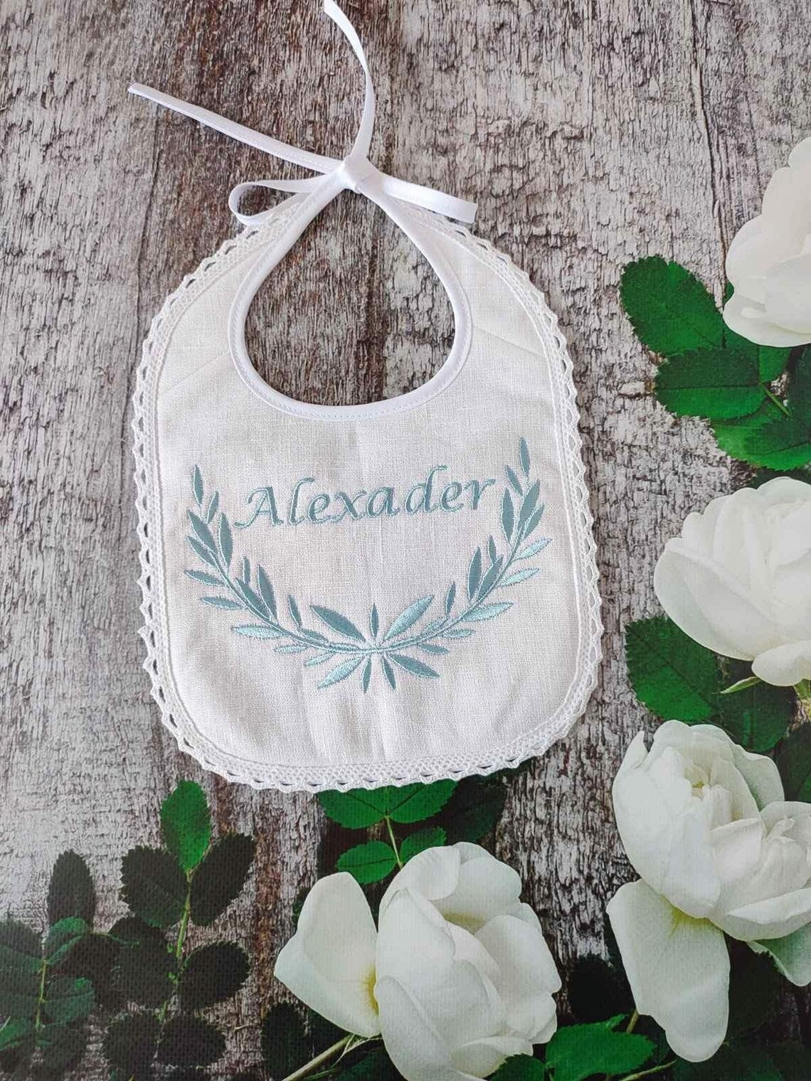 Baby boy christening bib