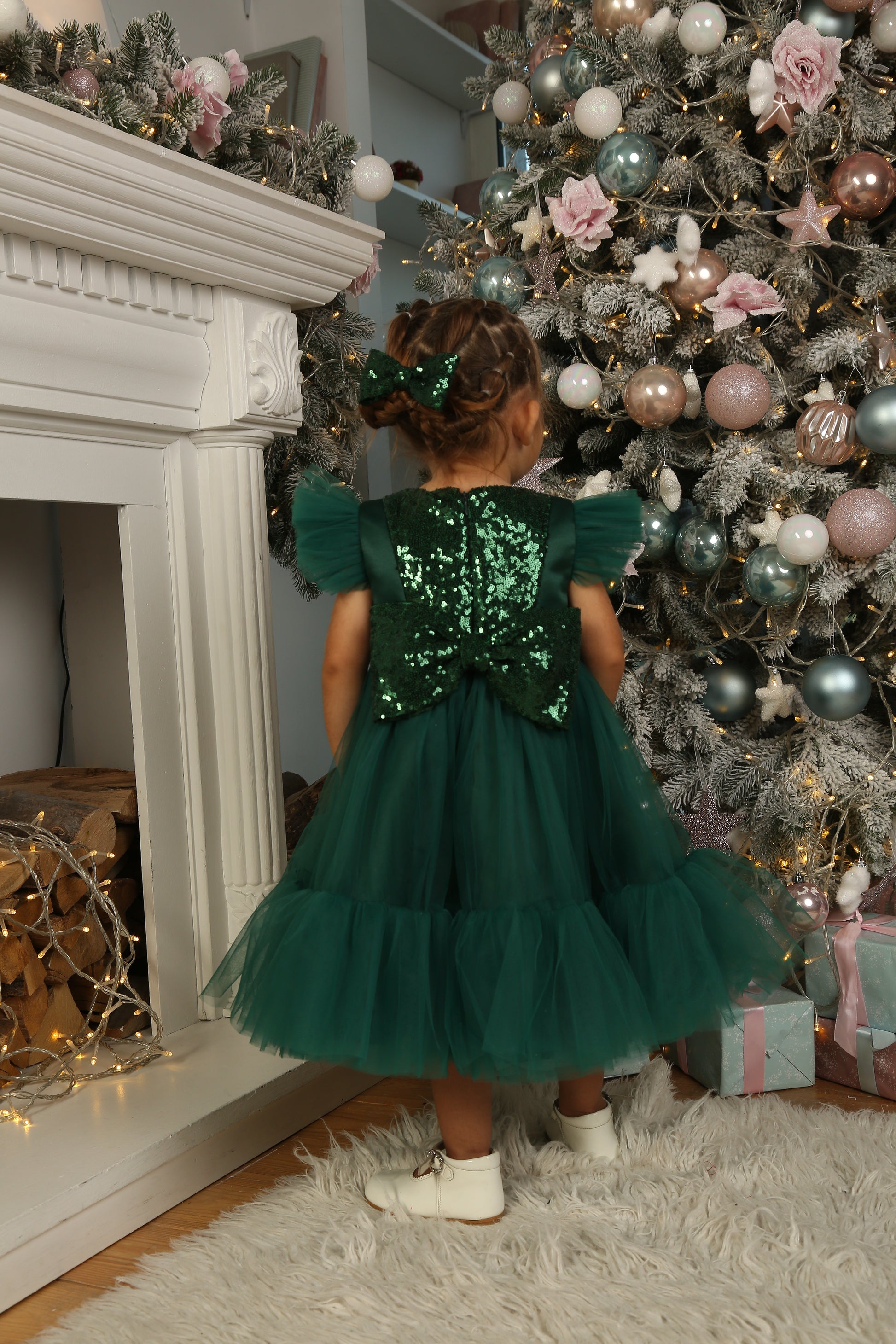 Green Christmas Dress for Girls