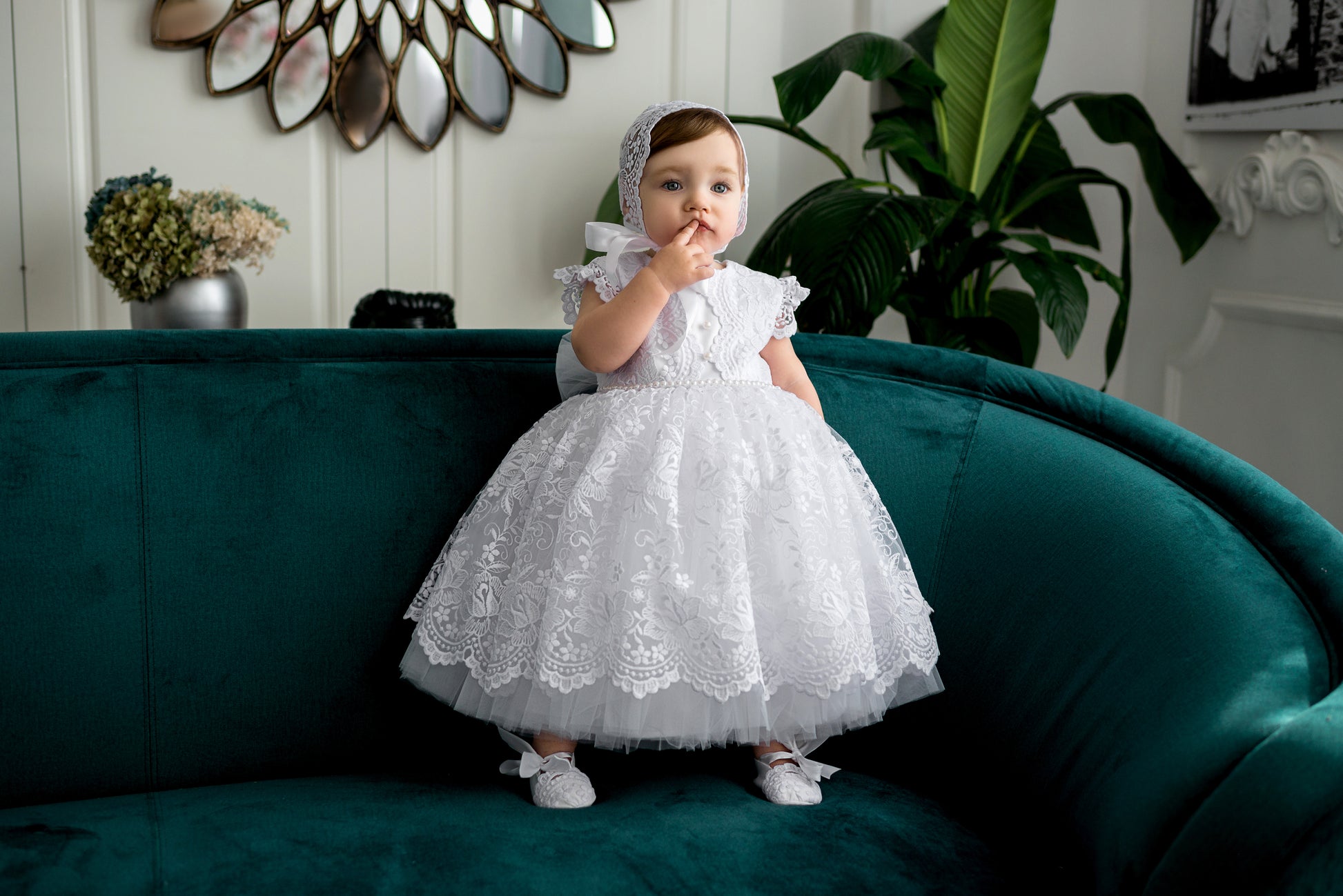 White Baptism Dress for Baby 12-18 months / Dress+headband+shes White Baptism Dress for Baby 12-18 months / Dress+headband+shes