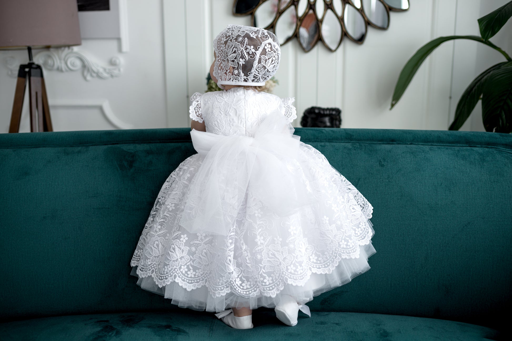 White Baptism Dress for Baby 12-18 months / Dress+headband+shes White Baptism Dress for Baby 12-18 months / Dress+headband+shes