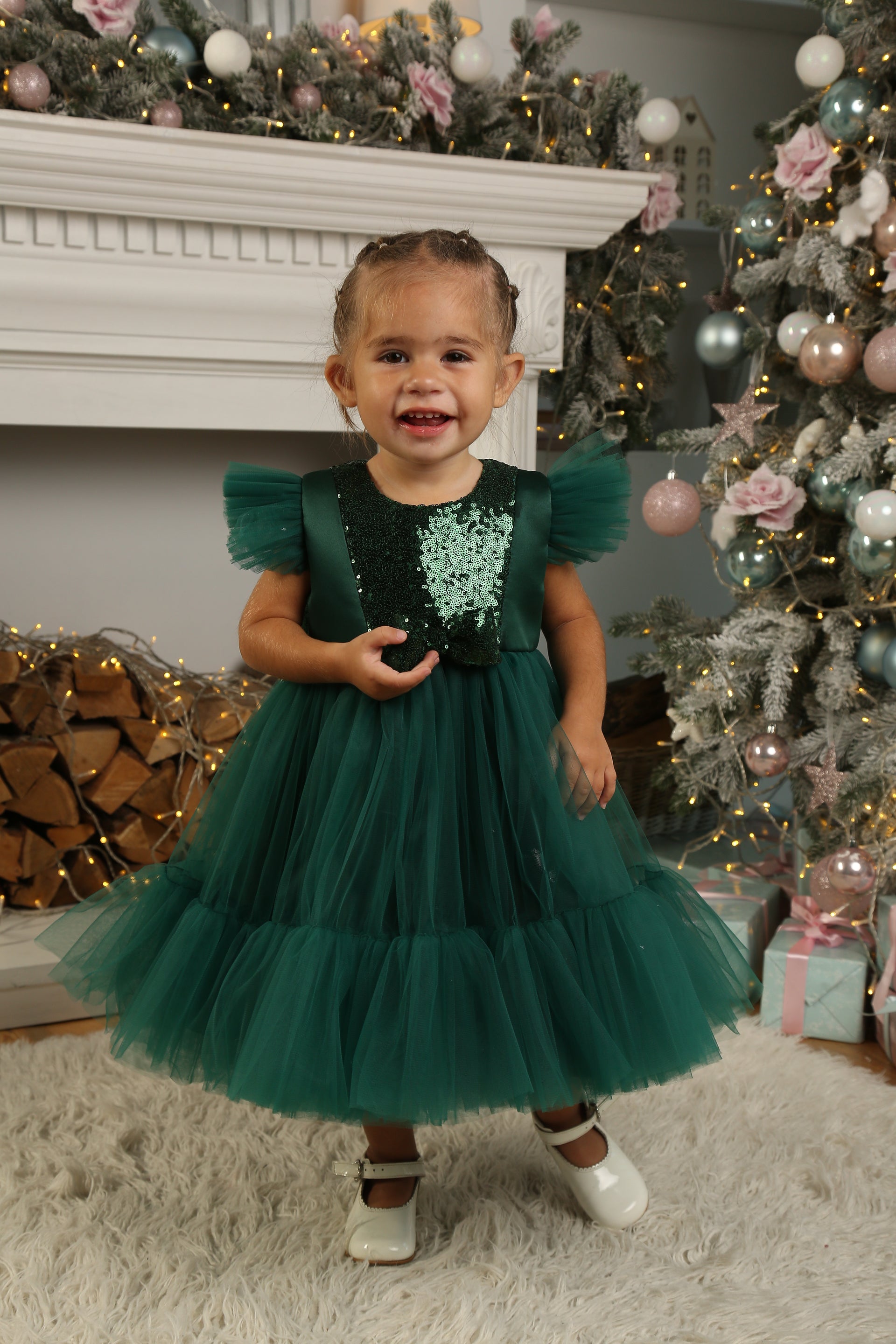Green Christmas Dress for Girls 5 years