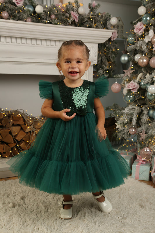 Green Christmas Dress for Girls