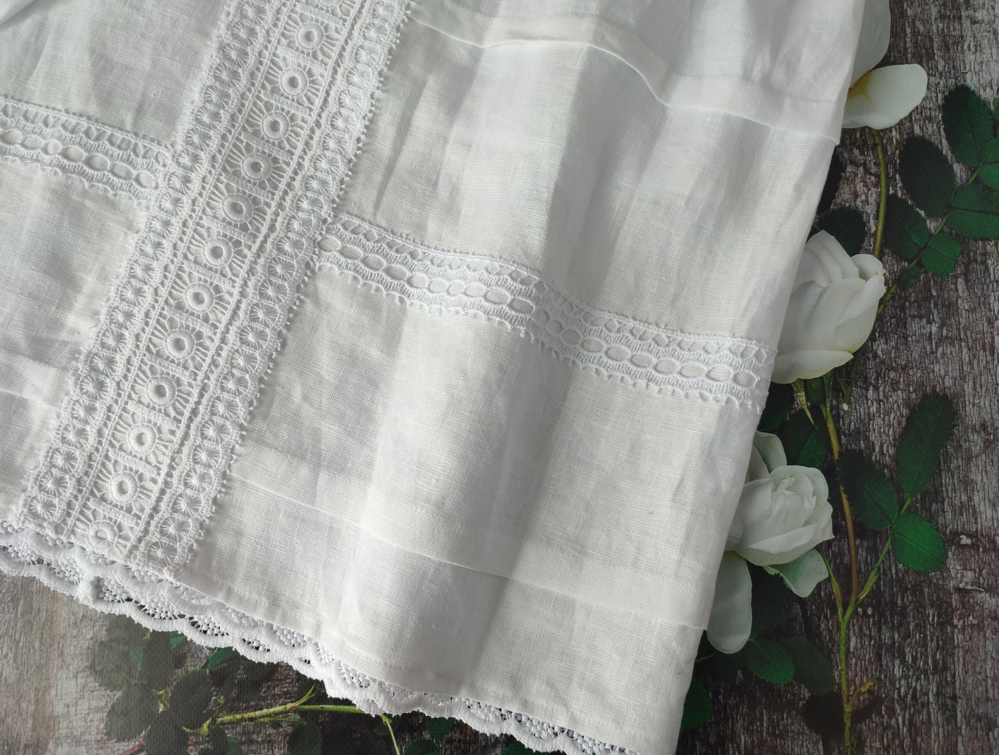 Vintage Unisex Linen Christening Gown