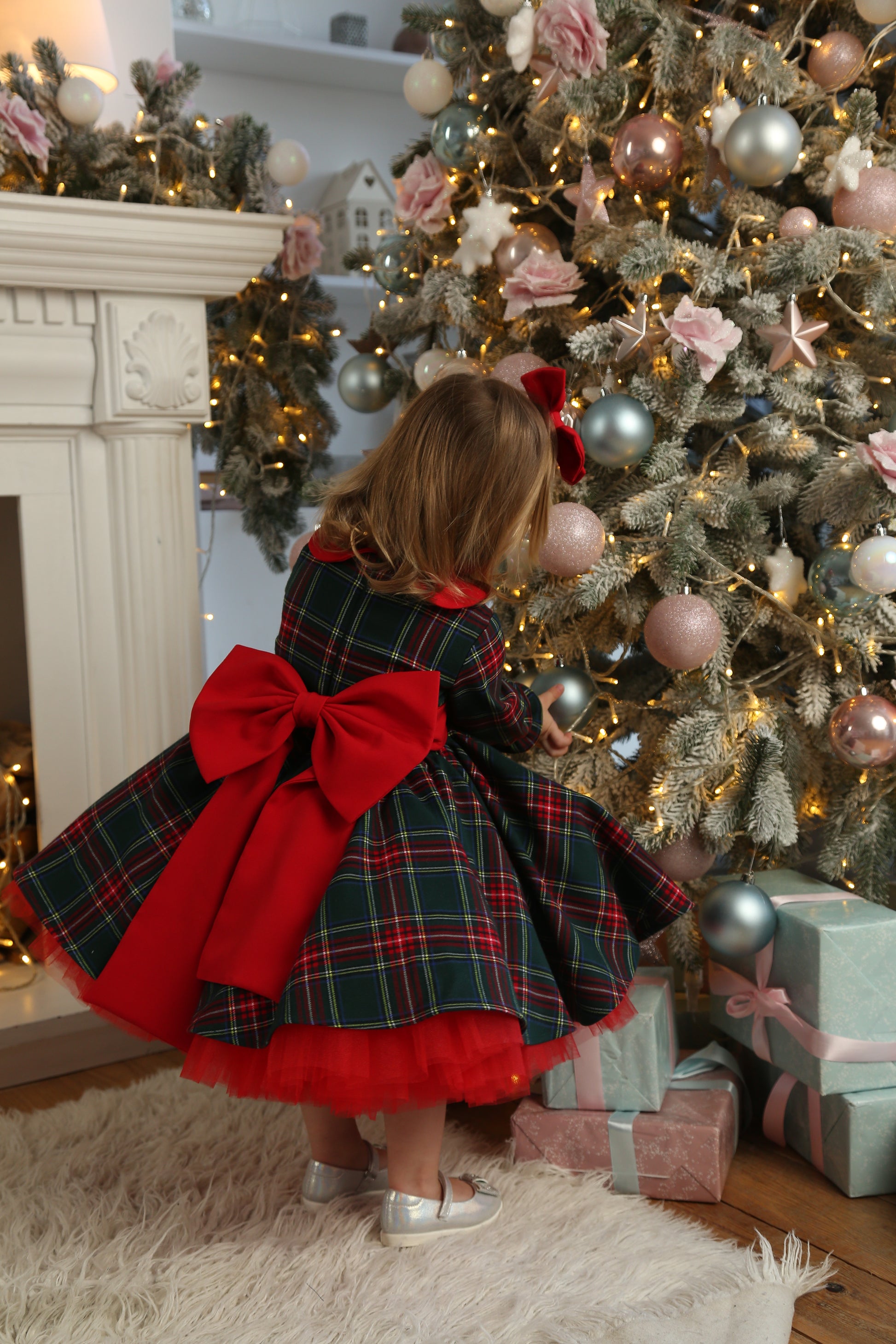 Tartan Christmas girls dress YasyaBaptismDress Tartan Christmas girls dress YasyaBaptismDress