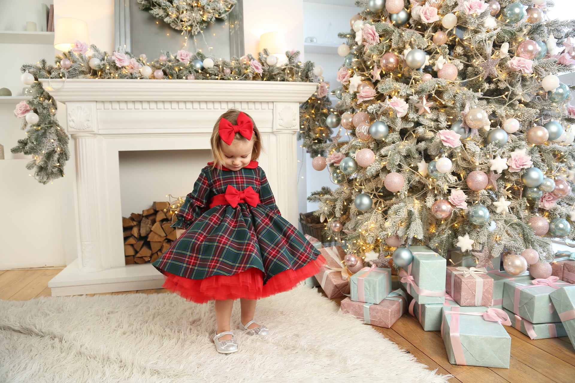 Tartan Christmas girls dress – YasyaBaptismDress
