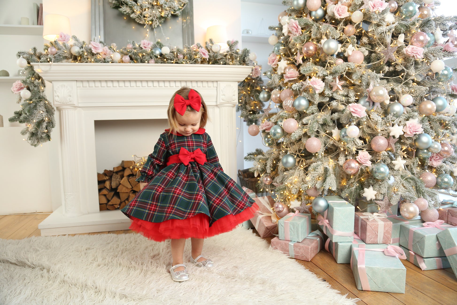 Tartan Christmas girls dress